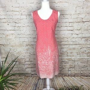 Pure Collection Coral Sleeveless Dress Size 8/10